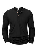 Henley T-shirts Long Sleeve