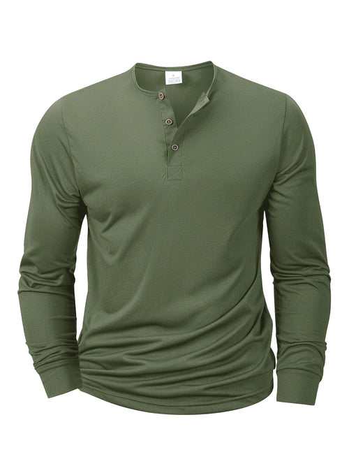 Henley T-shirts Long Sleeve
